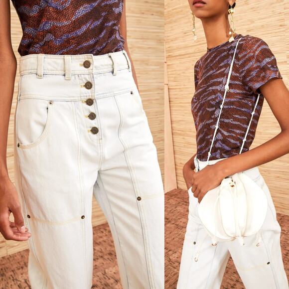 Ulla Johnson White Straight Leg Jeans - Picture 6 of 12